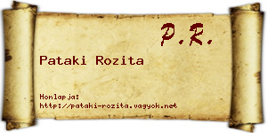 Pataki Rozita névjegykártya